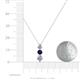 4 - Kesha (4.2mm) Round Blue Sapphire and Lab Grown Diamond Graduated Three Stone Drop Pendant 