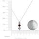 4 - Kesha (4.2mm) Round Red Garnet and Lab Grown Diamond Graduated Three Stone Drop Pendant 