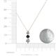 4 - Kesha (4.2mm) Round Black Diamond and White Lab Grown Diamond Graduated Three Stone Drop Pendant 