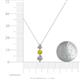 4 - Kesha (4.2mm) Round Yellow Diamond and White Lab Grown Diamond Graduated Three Stone Drop Pendant 