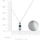 4 - Kesha (4.2mm) Round London Blue Topaz and Lab Grown Diamond Graduated Three Stone Drop Pendant 