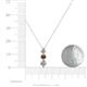 4 - Kesha (4.2mm) Round Smoky Quartz and Lab Grown Diamond Graduated Three Stone Drop Pendant 