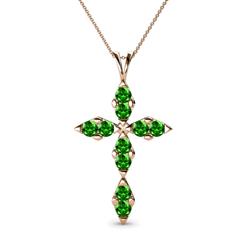 Ife Petite Green Garnet Cross Pendant Green Garnet Womens Cross Pendant Necklace ctw K Rose GoldIncluded Inches K Rose Gold Chain