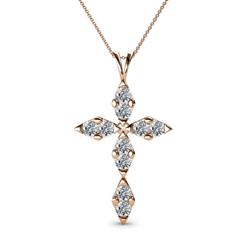 Ife Petite Diamond Cross Pendant Diamond Womens Cross Pendant Necklace ctw K Rose GoldIncluded Inches K Rose Gold Chain