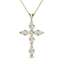Ife Petite White Sapphire Cross Pendant White Sapphire Womens Cross Pendant Necklace ctw K Yellow GoldIncluded Inches K Yellow Gold Chain