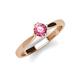 4 - Isla 5.00 mm Round  Pink Tourmaline Solitaire Engagement Ring  