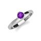 4 - Isla 5.00 mm Round  Amethyst Solitaire Engagement Ring  