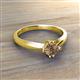 3 - Isla 5.00 mm Round  Smoky Quartz Solitaire Engagement Ring  