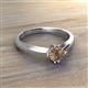 3 - Isla 5.00 mm Round  Smoky Quartz Solitaire Engagement Ring  