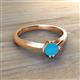 3 - Isla 5.00 mm Round  Turquoise Solitaire Engagement Ring  