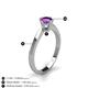 5 - Isla 5.00 mm Round  Amethyst Solitaire Engagement Ring  