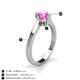 4 - Isla 6.00 mm Round Pink Sapphire Solitaire Engagement Ring  