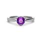 1 - Isla 6.50 mm Round Amethyst Solitaire Engagement Ring  