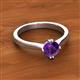 2 - Isla 6.50 mm Round Amethyst Solitaire Engagement Ring  