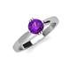 3 - Isla 6.50 mm Round Amethyst Solitaire Engagement Ring  
