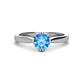 1 - Isla 6.50 mm Round Blue Topaz Solitaire Engagement Ring  