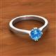 2 - Isla 6.50 mm Round Blue Topaz Solitaire Engagement Ring  