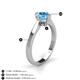 4 - Isla 6.50 mm Round Blue Topaz Solitaire Engagement Ring  