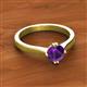 2 - Isla 6.50 mm Round Amethyst Solitaire Engagement Ring  