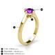 4 - Isla 6.50 mm Round Amethyst Solitaire Engagement Ring  