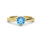 1 - Isla 6.50 mm Round Blue Topaz Solitaire Engagement Ring  