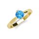 3 - Isla 6.50 mm Round Blue Topaz Solitaire Engagement Ring  