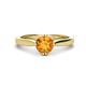 1 - Isla 6.50 mm Round Citrine Solitaire Engagement Ring  