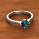 2 - Isla 6.50 mm Round London Blue Topaz Solitaire Engagement Ring  