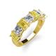 3 - Aria Emerald Cut Yellow Sapphire and Asscher Cut Diamond 7 Stone Wedding  Band 