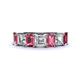 1 - Aria Emerald Cut Pink Tourmaline and Asscher Cut Diamond 7 Stone Wedding  Band 