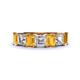 1 - Aria Emerald Cut Citrine and Asscher Cut Diamond 7 Stone Wedding  Band 