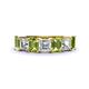 1 - Aria Emerald Cut Peridot and Asscher Cut Diamond 7 Stone Wedding  Band 