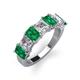 3 - Aria Emerald Cut Emerald and Asscher Cut Diamond 7 Stone Wedding  Band 