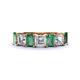 1 - Aria Emerald Cut Lab Created Alexandrite and Asscher Cut Diamond 7 Stone Wedding  Band 