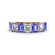 1 - Aria Emerald Cut Tanzanite and Asscher Cut Diamond 7 Stone Wedding  Band 