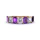 1 - Aria Emerald Cut Amethyst and Asscher Cut Diamond 7 Stone Wedding  Band 