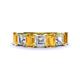 1 - Aria Emerald Cut Citrine and Asscher Cut Diamond 7 Stone Wedding  Band 