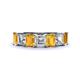 1 - Aria Emerald Cut Citrine and Asscher Cut Diamond 7 Stone Wedding  Band 