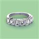 2 - Aria Emerald Cut Lab Grown Diamond and Asscher Cut Diamond 7 Stone Wedding  Band 