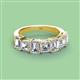 2 - Aria Emerald Cut Lab Grown Diamond and Asscher Cut Diamond 7 Stone Wedding  Band 