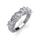 3 - Aria Emerald Cut Lab Grown Diamond and Asscher Cut Diamond 7 Stone Wedding  Band 