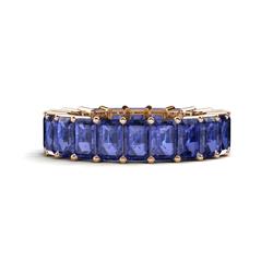 Kerry x Emerald Cut Iolite Side Gallery Work Eternity Band Emerald Cut x Iolite ctw Shared Prong with Side Gallery Work Womens Eternity Ring Stackable K Rose Gold