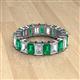 2 - Kerry 6x4 mm Emerald Cut Emerald and Diamond Side Gallery Work Eternity Band 