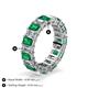 4 - Kerry 6x4 mm Emerald Cut Emerald and Diamond Side Gallery Work Eternity Band 