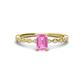 1 - Amaira 7x5 mm Emerald Cut Pink Sapphire and Round Diamond Engagement Ring  