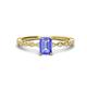 1 - Amaira 7x5 mm Emerald Cut Tanzanite and Round Diamond Engagement Ring  