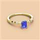 2 - Amaira 7x5 mm Emerald Cut Tanzanite and Round Diamond Engagement Ring  