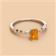 2 - Amaira 7x5 mm Emerald Cut Citrine and Round Diamond Engagement Ring  