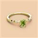 2 - Amaira 7x5 mm Emerald Cut Peridot and Round Diamond Engagement Ring  