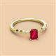 2 - Amaira 7x5 mm Emerald Cut Ruby and Round Diamond Engagement Ring  